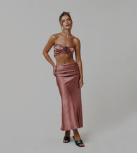 Load image into Gallery viewer, Dusty Rose Satin Maxi Set