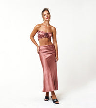 Load image into Gallery viewer, Dusty Rose Satin Maxi Set