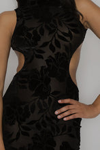 Load image into Gallery viewer, Burnout Black Velvet Dress