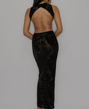 Load image into Gallery viewer, Burnout Black Velvet Dress