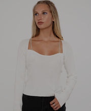 Load image into Gallery viewer, Aspire Crystal Knit Top in White

