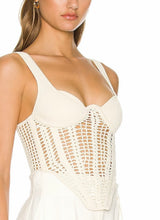 Load image into Gallery viewer, Maya Crochet Corset in Beige
