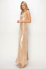 Load image into Gallery viewer, Crescent Taupe Sequin Dress