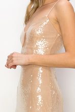Load image into Gallery viewer, Crescent Taupe Sequin Dress