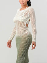 Load image into Gallery viewer, Maui Crochet Dress in Ivory Green