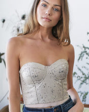 Load image into Gallery viewer, sequin crop top, sequin corset top, new years party top, saffire clothing, revolve sequin top