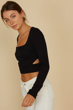 Load image into Gallery viewer, Classic Edge Cutout Long Sleeve Top