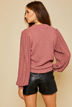 Load image into Gallery viewer, Determined Crochet Knit Sweater in Mauve