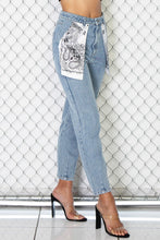 Load image into Gallery viewer, White Paisley Print Denim Jeans