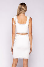 Load image into Gallery viewer, White Lace Ribbed Set