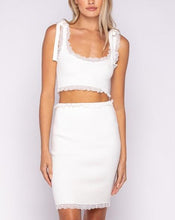 Load image into Gallery viewer, White Lace Ribbed Set