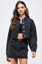 Load image into Gallery viewer, Black Diamond Denim Skirt