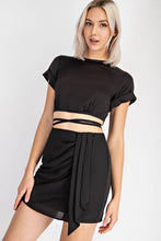 Load image into Gallery viewer, Envy Rolled Satin Top in Black