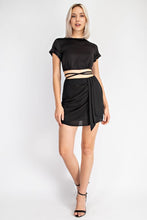 Load image into Gallery viewer, Envy Rolled Satin Top in Black