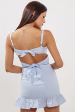 Load image into Gallery viewer, Melrose Cutout Ruffle Dress in Blue