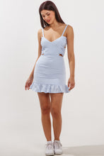 Load image into Gallery viewer, Melrose Cutout Ruffle Dress in Blue