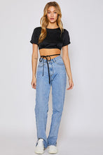 Load image into Gallery viewer, Envy Rolled Satin Top in Black