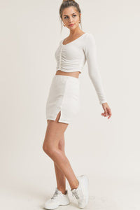 Sunday Textured Knit Set in White