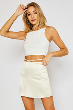 Load image into Gallery viewer, Ecru Satin Waist Tie Skirt
