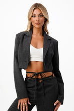 Load image into Gallery viewer, Cascade Charcoal Cropped Blazer