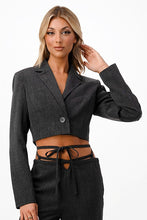 Load image into Gallery viewer, Cascade Charcoal Cropped Blazer