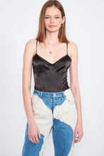 Load image into Gallery viewer, Matte Satin Bodysuit in Black