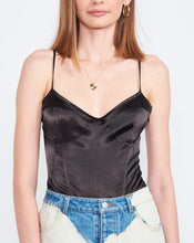 Load image into Gallery viewer, Matte Satin Bodysuit in Black