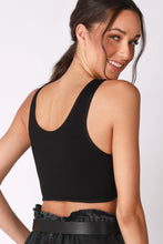 Load image into Gallery viewer, Reversible Ribbed Twist Top in Black