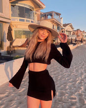 Load image into Gallery viewer, Delight Sweater Skirt Set in Black
