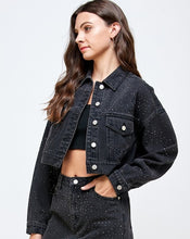 Load image into Gallery viewer, Black Diamond Denim Jacket