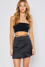 Load image into Gallery viewer, Black Satin Waist Tie Skirt