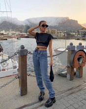 Load image into Gallery viewer, Envy Rolled Satin Top in Black