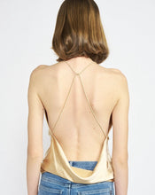 Load image into Gallery viewer, Outshine Satin Plunge Top in Gold