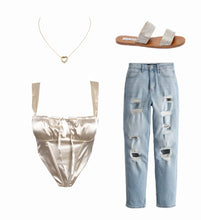 Load image into Gallery viewer, Loveable Satin Corset Top in Ivory