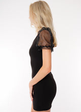 Load image into Gallery viewer, Noble Puff One Shoulder Dress in Black