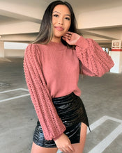 Load image into Gallery viewer, Determined Crochet Knit Sweater in Mauve