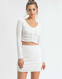 Sunday Textured Knit Set in White