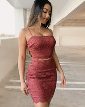 Load image into Gallery viewer, christmas dresses, party dress, scallop lace dress, mauve dress, lace dresses
