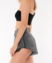 Load image into Gallery viewer, womens clothing, denim shorts, black denim shorts, womens fashion, denim skirt, fashion nova, womens shorts, black shorts, grey denim