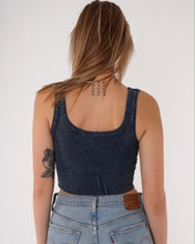 Load image into Gallery viewer, Denim Vintage Chevron Crop Top
