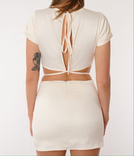Load image into Gallery viewer, Envy Satin Top & Slit Skirt Set in Ivory