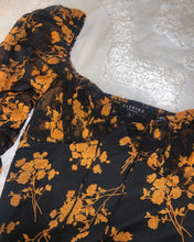 Load image into Gallery viewer, Black Fire Floral Chiffon Dress
