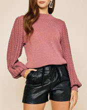 Load image into Gallery viewer, Determined Crochet Knit Sweater in Mauve