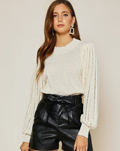 Load image into Gallery viewer, Determined Crochet Knit Sweater in Ivory