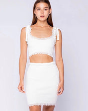 Load image into Gallery viewer, White Lace Ribbed Set