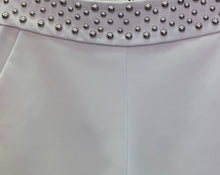 Load image into Gallery viewer, Ivory Gunmetal Studded Leather Shorts