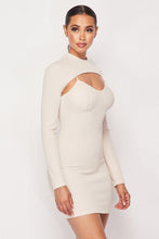 Load image into Gallery viewer, Impact Ribbed Shrug Dress in Cream