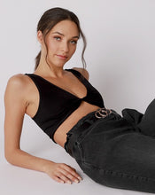 Load image into Gallery viewer, Reversible Ribbed Twist Top in Black