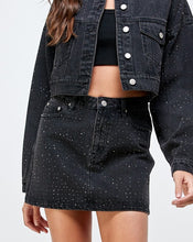 Load image into Gallery viewer, Black Diamond Denim Skirt