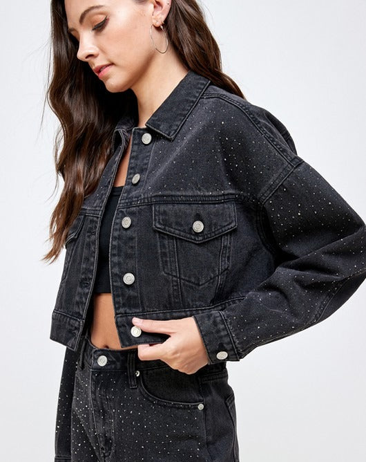 Black Diamond Denim Jacket - Main Image